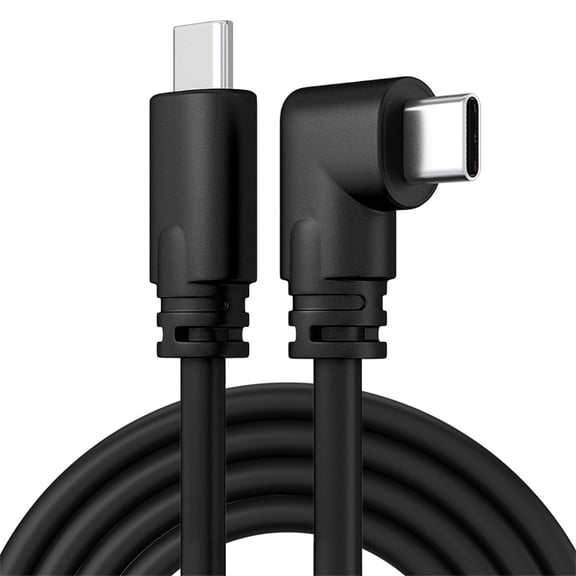 UUHYTG 20FT Type C to Type C Cable, 5A Super Fast Charging USB-C Cable with Right Angle Design, Durable Nylon Braided Cable for VR Headsets, Gaming PC, Smartphones, and Laptops