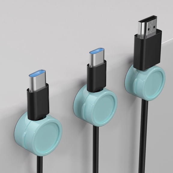 UUHYTG 3 Pack Magnetic Cable Organizers, Circular Data Cable Holders for Phone Charger and Electronics, Compact Desktop Cable Management for Home Office Study Desk and Gaming Setup