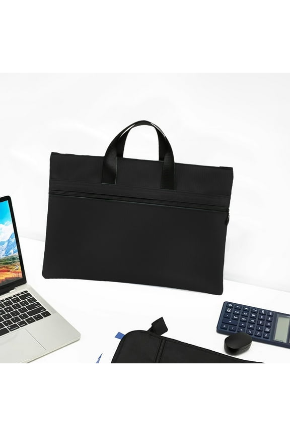 A4 Document Organizer Bag with Handle and Zipper, Large Capacity File Folder Tote Briefcase for Office Business Travel Meetings School and Daily Work Documents Storage