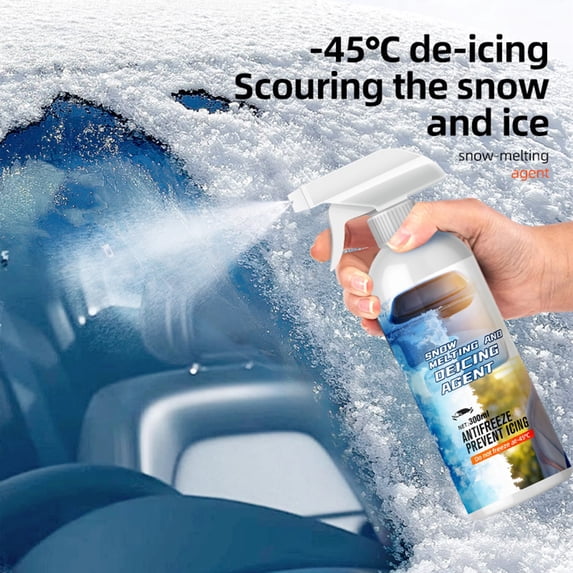 UUHYTG Automobile Deicing Agent, Fast Acting 300ml Windshield Snow Ice Remover for Glass Mirrors and Door Handles, Gentle Formula Prevents Re-Freezing and Scratching, Winter Emergency Car Use
