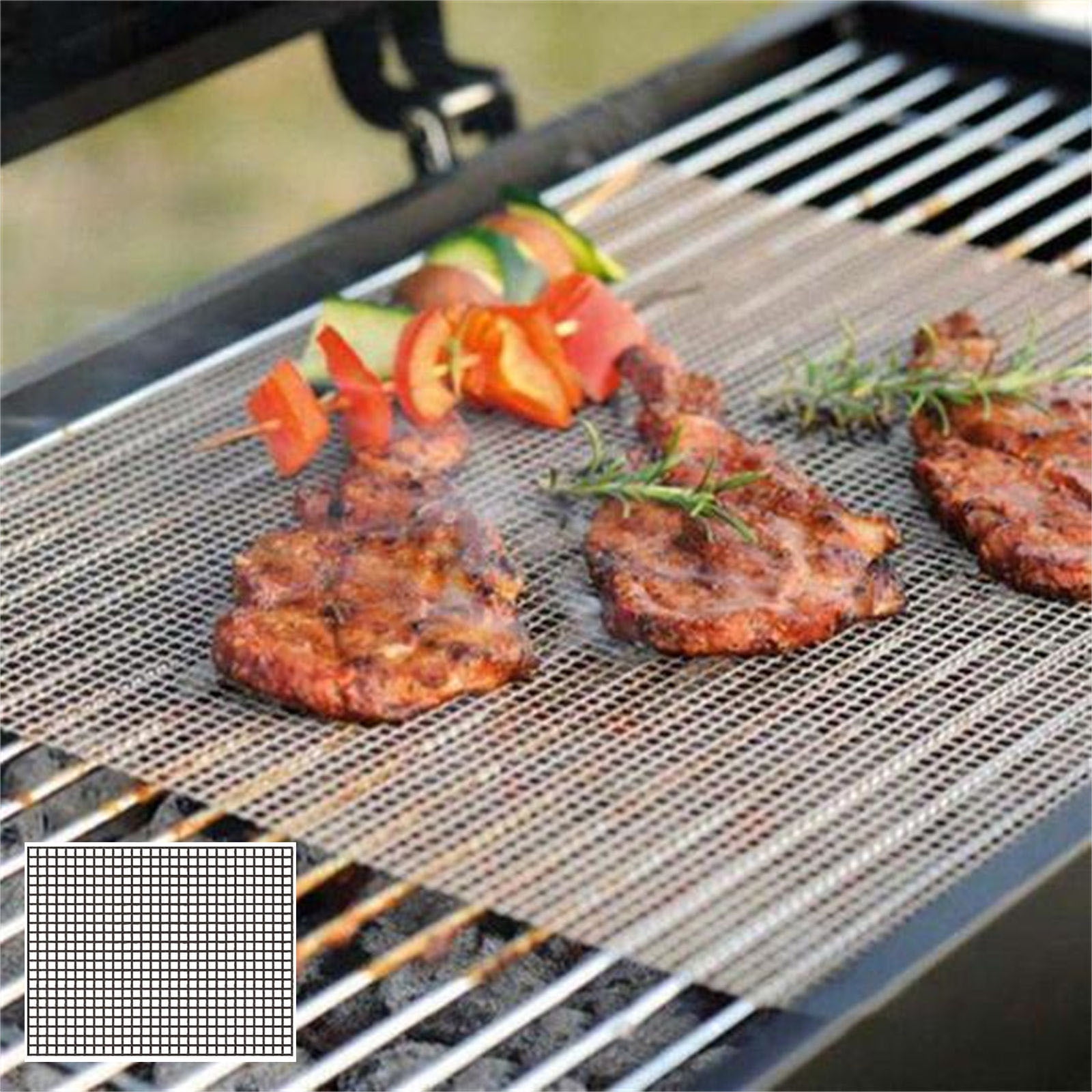 UUHYTG BBQ Mesh Grill Mat Heavy Duty Nonstick Mesh Grilling Mats