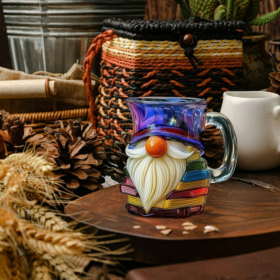 UUHYTG Book Stack Design Coffee Mug for Literary Lovers, Hand-Painted Novel Themed Ceramic Cup, Unique Book Lover Gift for Teachers Readers and Book Club Members