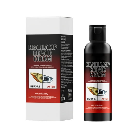 UUHYTG Car Headlight Cleaner & Polish Kit 150ml - Removes Yellow Haze/Scratches - UV Protective Coating - Works on Halogen/LED Lights - Professional Restoration Solution