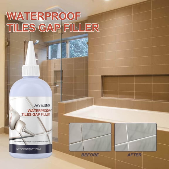 UUHYTG Ceramic Tile Caulking Agent Glue for Floor and Wall Gaps, White Mildew-Proof Seaming Filler for Kitchen and Bathroom, Easy Application Tile Repair Adhesive for Home Renovation and DIY Use