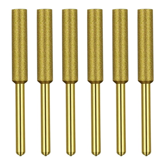 UUHYTG Chainsaw Sharpener, 6-Pack Grinding Stones For Chain Saw Blades, Universal Fit Sharpening Tool For Wood Cutting, Durable Carbide File For Fast Efficient Teeth Polishing