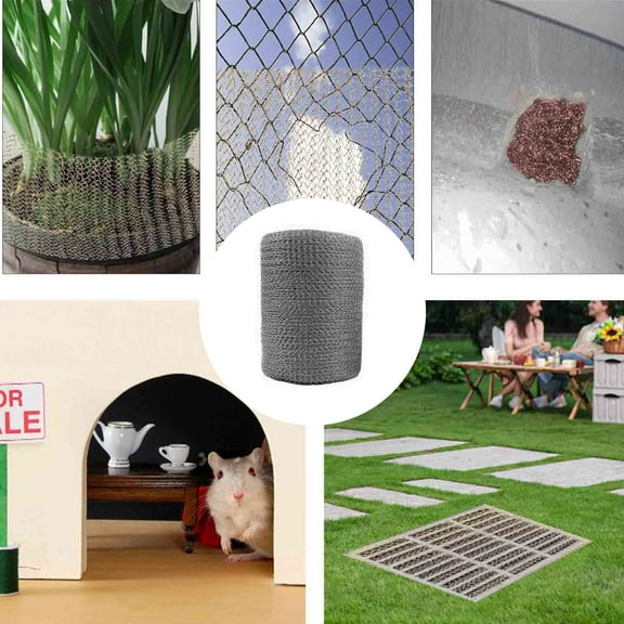 UUHYTG Copper Mesh Plant Protector with Double Braided Design, Slug and Rodent Barrier for Fruit and Vegetable Gardens, Flexible Cuttable Metal Mesh Roll for Outdoor Garden Yard and Home Use