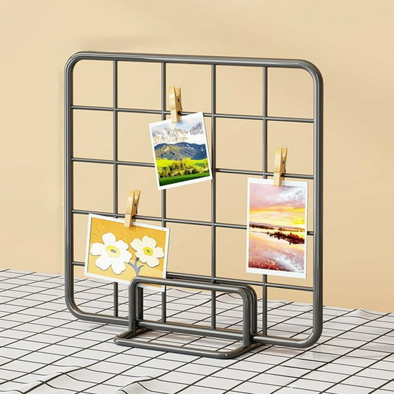 UUHYTG Desktop Grid Display Rack with Clips, Multi Functional Organizer for Jewelry Photos and Artwork, Creative Desk Storage and Display Stand for Office Classroom and Studio