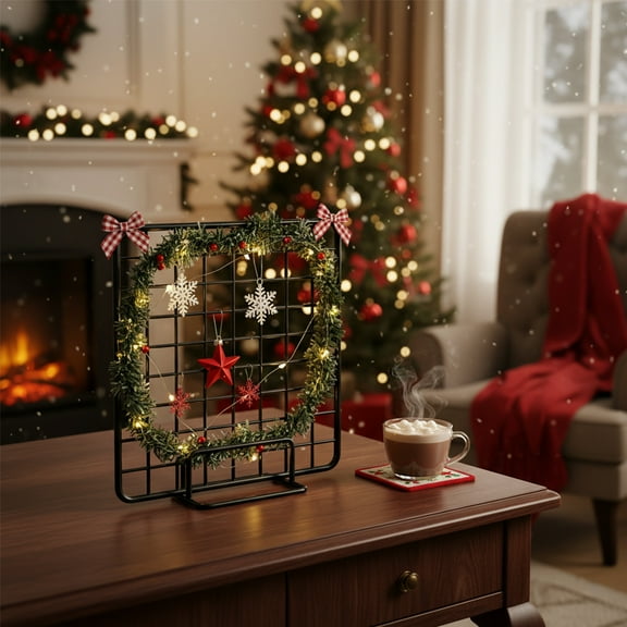 UUHYTG Desktop Grid Display Rack with Clips, Multi Functional Organizer for Jewelry Photos and Artwork, Creative Desk Storage and Display Stand for Office Classroom and Studio