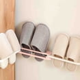 thumbnail image 1 of UUHYTG No Drill Wall Mounted Shoe Rack 3 in 1 Organizer, Foldable Slipper Bathroom Towel Hanging Rack, Space Saving Over The Door Behind Storage for Dorm Room Home Apartment, 1 of 6