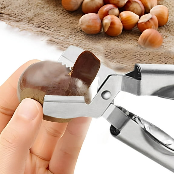 UUHYTG Effortless Nut Cracker for Chestnuts/Walnuts, Spring-Loaded Sheller with Comfort Grip, Kitchen Gadget for Holiday Cooking