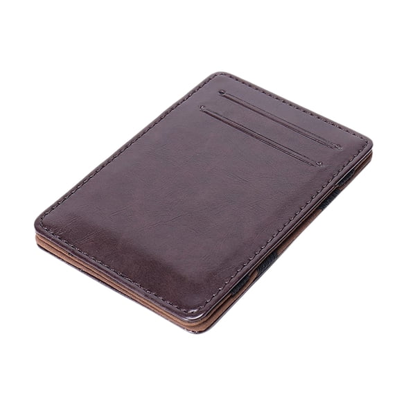UUHYTG Flip Wallet Large Capacity Money Clip for Men, Slim Leather Card Holder with Multiple Card Slots, Credit ID Cash Organizer for Travel Business Everyday Use Gift