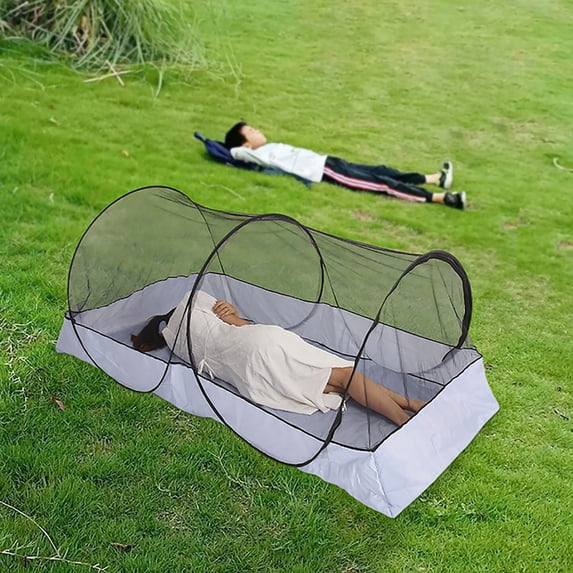 UUHYTG Folding Portable Mosquito Net Bed Tent for Adults and Kids, Fine Mesh Screen with Bottom for Camping Backyards Travel Outdoor Protection Easy Setup and Comfortable Sleeping