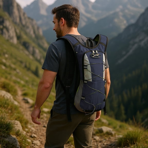 UUHYTG Hydration Backpack for Hiking Running Biking, Water Bladder Compatible Hydropack with Adjustable Straps, Breathable Cycling Climbing Backpack for Outdoor Sports