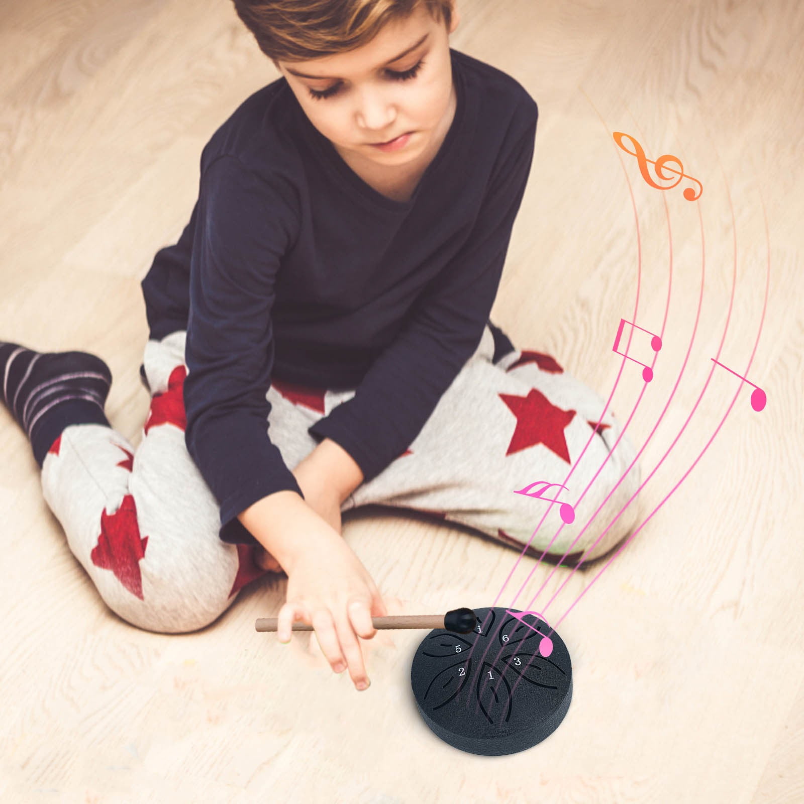 UUHYTG Mini Steel Drums 3Inch 6Note Sound Healing Steel Tongue Drum