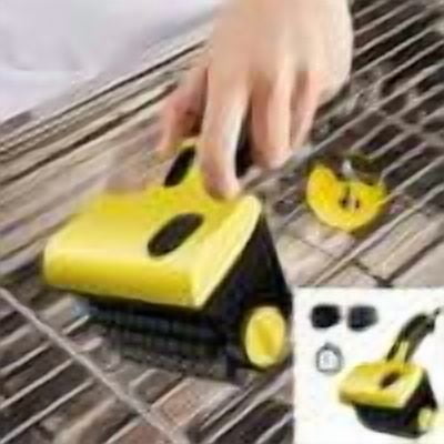 UUHYTG Replaceable Head Grill Brush, Heavy Duty Bristles for Charcoal Gas Grills, Wireless BBQ Scraper with Ergonomic Handle, Outdoor Cooking Cleaning Tool for Grates Pans