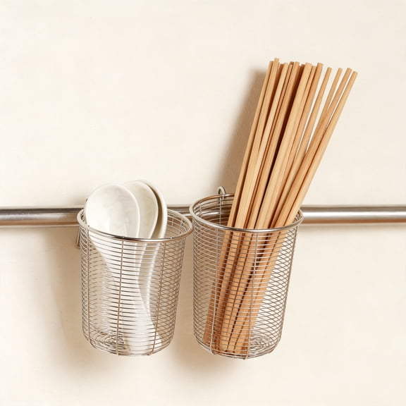 UUHYTG Stainless Steel Wall Mounted Ventilated Storage and Draining Shelf, Kitchen Organizer for Utensils, Soup Spoons, and Cleaning Tools, Space-Saving Countertop and Sink Rack, Easy to Clean