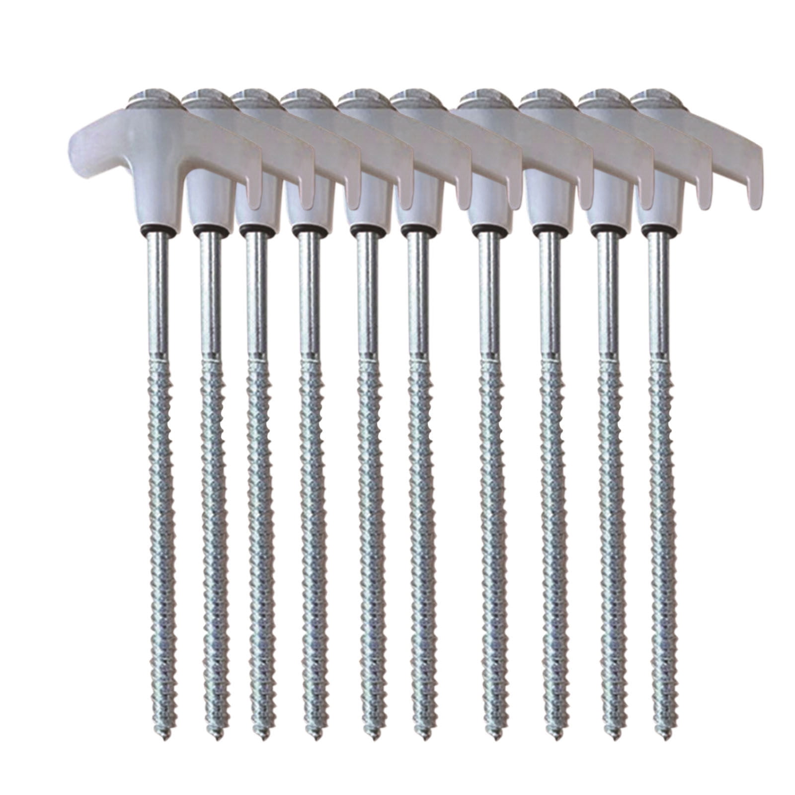 UUHYTG Tent Stakes Set of 10 Heavy Duty Screw In Ground Anchors for Camping Tents Canopies Garden and Outdoor Shelters, Durable Ground Stakes for Secure Tent Setup in Sand Soil and Grass