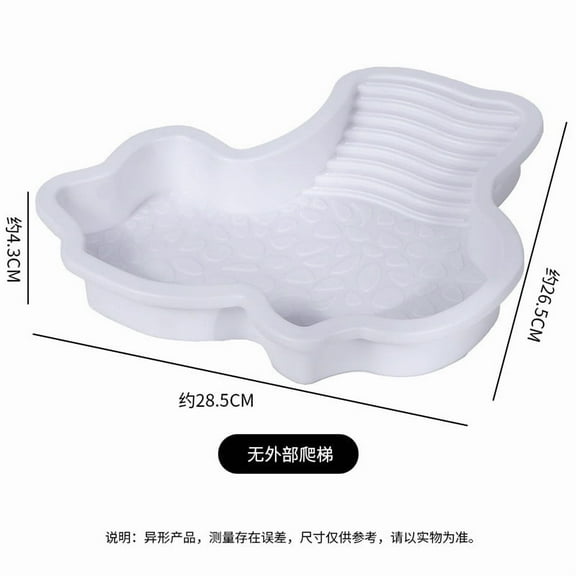 UUHYTG Turtle Bathing Pool with Ladder, Removable Ramp Design for Easy Access Swimming, Large Space Water Bowl for Reptiles Amphibians, Durable Thickened Material Turtle Spa Tank for Pet Turtles