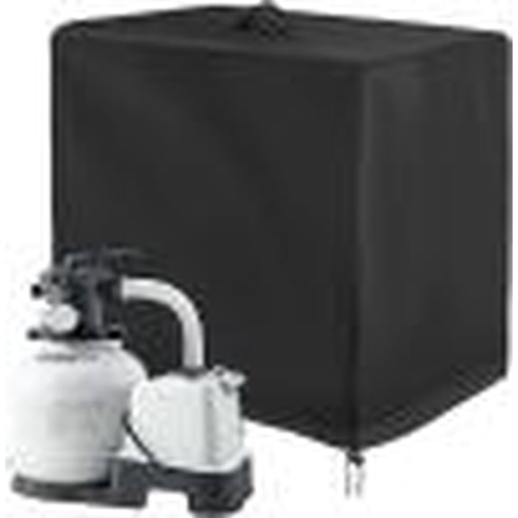 UUHYTG Waterproof Pool Pump Cover for Sand Filters, Adjustable Drawstring & Zipper Closure, Dust/UV Resistant, Fits Most Outdoor Filter Systems, Easy to Clean & Fold for Storage