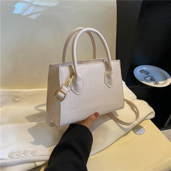 UUHYTG Women's Casual Shoulder Bag, PU Leather Crossbody Messenger Purse with Adjustable Strap, Medium Size Handbag for Work Dating Travel and Everyday Essentials