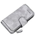 thumbnail image 1 of UUHYTG Women's RFID Blocking Wallet with Zipper, Long Wallet with Multiple Card Slots Coin Purse, Frosted Leather Wallet with Photo Insert, Large Capacity Billfold for Credit Cards Cash, 1 of 5