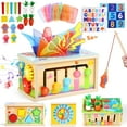 thumbnail image 1 of UUSUOO 8-in-1 Montessori Tissue Box Toy for Babies 6-12 Months,Wooden Activity Cube for Babies,Baby Puzzles 12-18 Months,Sensory Crinkle Tissue Box Toys,Christmas Birthday Gifts for Baby, 1 of 7