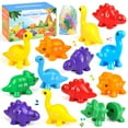 thumbnail image 1 of UUSUOO ABC Dinosaur Alphabet Match Game,13 PCS Montessori Double-Sided Dinosaur Toys Match Letter with Uppercase Lowercase, Fine Motor Toys for Toddlers 1-3, Birthday Gifts Educational Learning Toys, 1 of 7