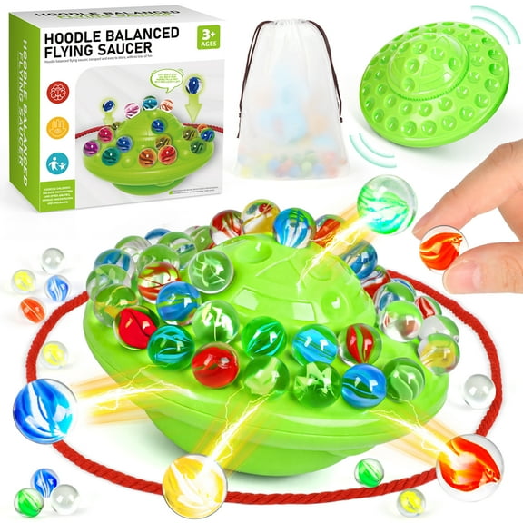 UUSUOO Marble Balance Board Game with 60 Glass Marbles & Storage Base,Fun Family Board Game for Kids & Adults,Party Game for 1-4 Players,Christmas Birthday Gift for Kids 8-12