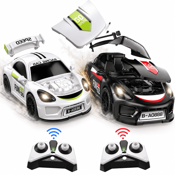 UUSUOO Remote Control Cars for Boys, 2-Pack Remote Control Battle Cars with Lights, RC Cars for Boys Age 8-12, Birthday Gifts for Boys Girls 3+