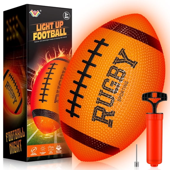UUSUOO Glow In The Dark Football,Light Up Football for Kids 8-12,Outdoor Toys for Boys Girls,Outdoor Sports Toys for Night Games,Christmas Birthday Gifts for Kids Age 6-12
