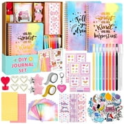 UUSUOO DIY Journal Kit for Girls 8-14,DIY Journal Set for Girls,100Pcs Stationery Set with Stickers,Scrapbook & Diary Supplies Set,Journaling Art Crafts Kit, Ideal Gifts for Girls Age 8 9 10+
