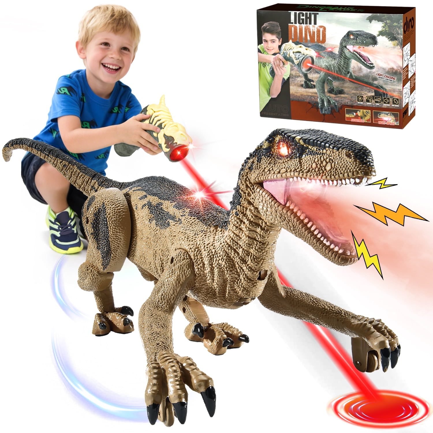UUSUOO Remote Control Dinosaur Toys for Boys 3-6 Years,RC Dinosaur ...