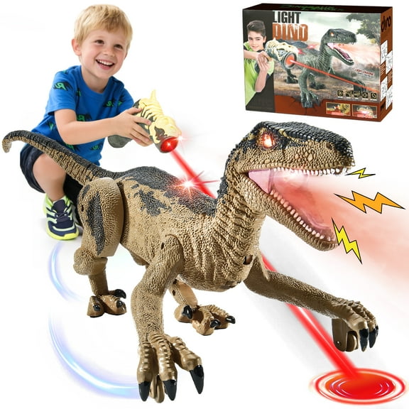 UUSUOO Remote Control Dinosaur Toys for Boys 3-6 Years,RC Dinosaur Robot T-Rex Dinosaur with Spraying & Light & Roar, Rechargeable Walking Robot Toy Christmas Gifts for Kids Ages 5 6 7 8+