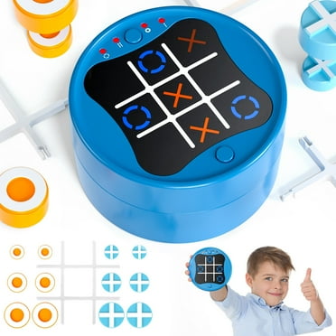 UUSUOO Tic Tac Toe Bolt Game,3-in-1 Electronic Handheld Games Console for Kids Memory Growth,Portable Puzzle Travel Games,Board Games for Kids 5-7, Christmas Birthday Gifts for Kids 3 4 5 6 +,Blue