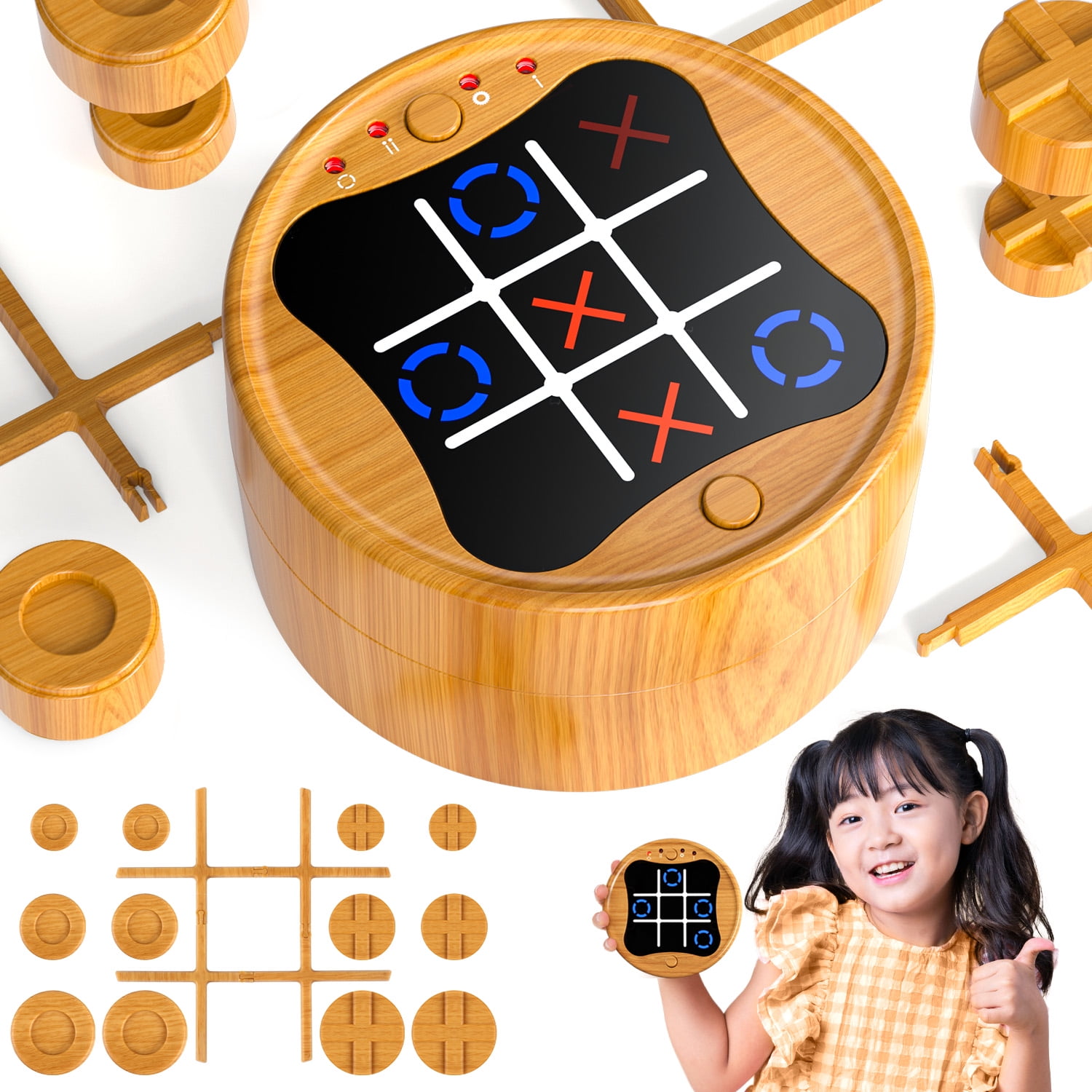MGZNMTY Silicone Case For Giiker Tic Tac Toe Bolt Game - Protective Skin With Wrist Strap, Bright Green (Case Only)