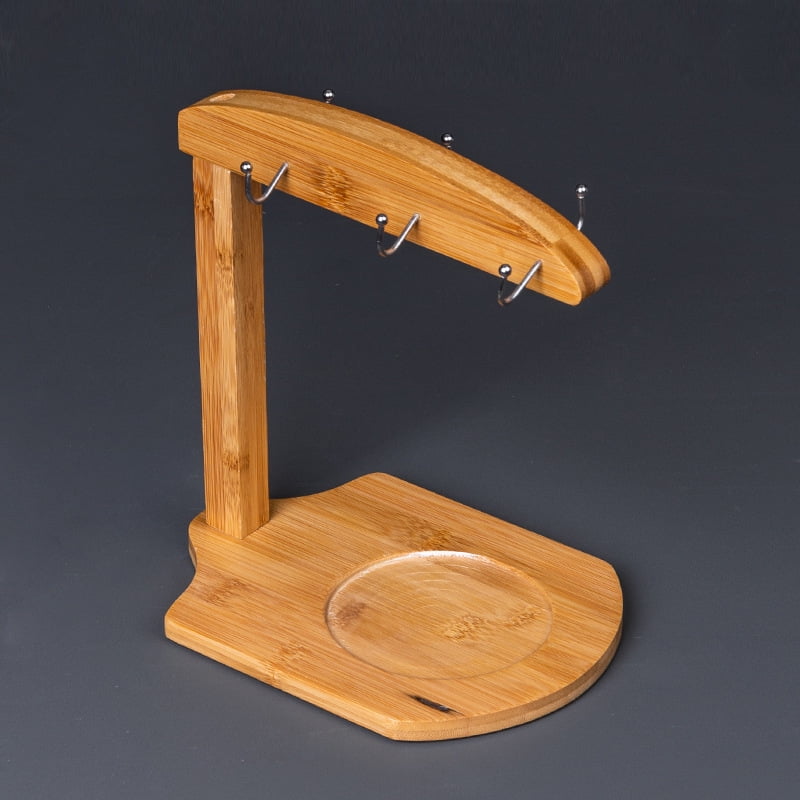 4-Tier Wooden Coffee Mug Holder - Cup Display Organizer For Kitchen Countertop