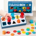thumbnail image 1 of UUWEAR 1 Box Wooden Shape Sorting Box Montessori Educational for Color and Shape Recognition Puzzle Fine Motor Skills Development Safe Natural Material Early Learning Color Matching Game, 1 of 9