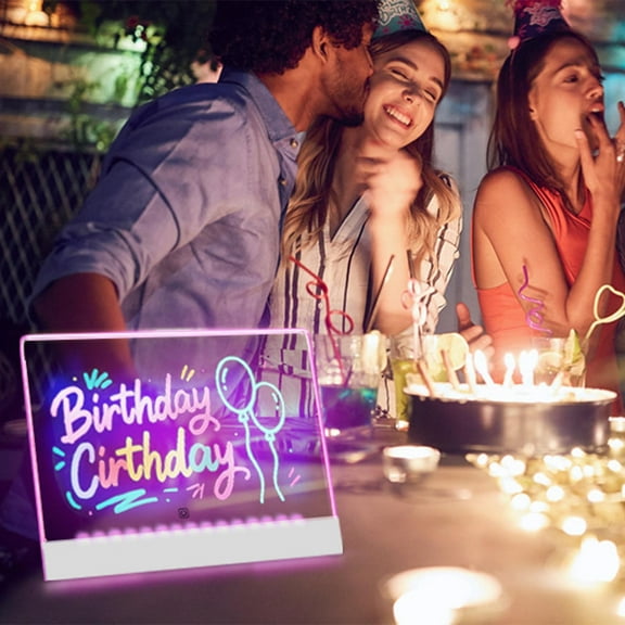 UUWEAR Rechargeable LED Drawing Board, Portable & Mountable Acrylic Dry Erase Board with Neon Glow Doodle Effect, Includes Markers & Drawing s,Easter Gifts for Kids 10*13.8 Inch B