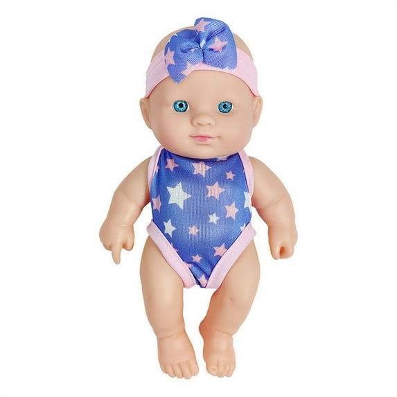 UUWEAR Soothing Simulation Baby Doll, Vinyl Soft Toy with Removable Swimsuit, Poseable Joints, Kids Role Play Gift, Bath Pool Beach Toy, Safe Plastic Material D