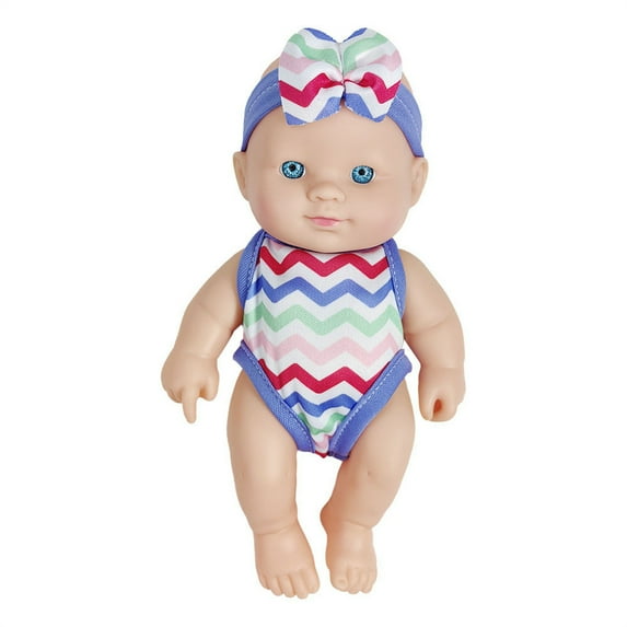 UUWEAR Soothing Simulation Baby Doll, Vinyl Soft Toy with Removable Swimsuit, Poseable Joints, Kids Role Play Gift, Bath Pool Beach Toy, Safe Plastic Material A