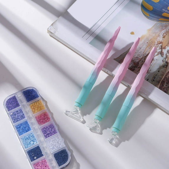 UUWENDA Home Office Supplies 1Set 5D Diamond Art Pen Pens And Accessories Ergonomic Point Drill Pen For Round And Square Gem (1 Pens+6 Pen Tips)