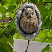 UUWENDA Ornament Owl Yard Listedfigurine Resin Office Tree Statue Decoration Garden Poly Decoration & Hangs