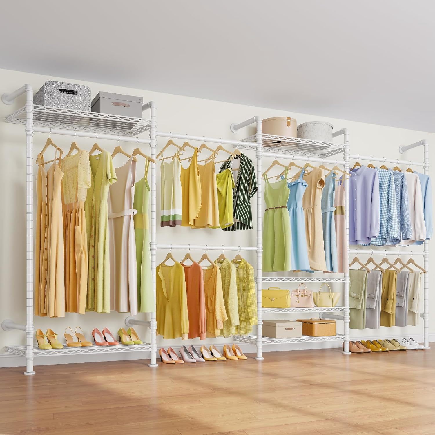 UUYDI F4 Wall Mounted Clothes Rack Pipe Clothing Rack for Hanging ...