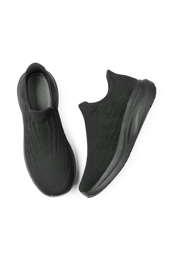 Womens Slip on Walking Shoes Breathable Sock Shoe Non-Slip Mesh Casual Sneakers