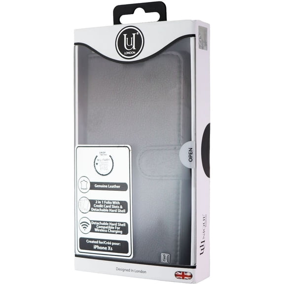 UUnique Qi Compatible 2in1 Folio Wallet Case for iPhone X/XS - Black