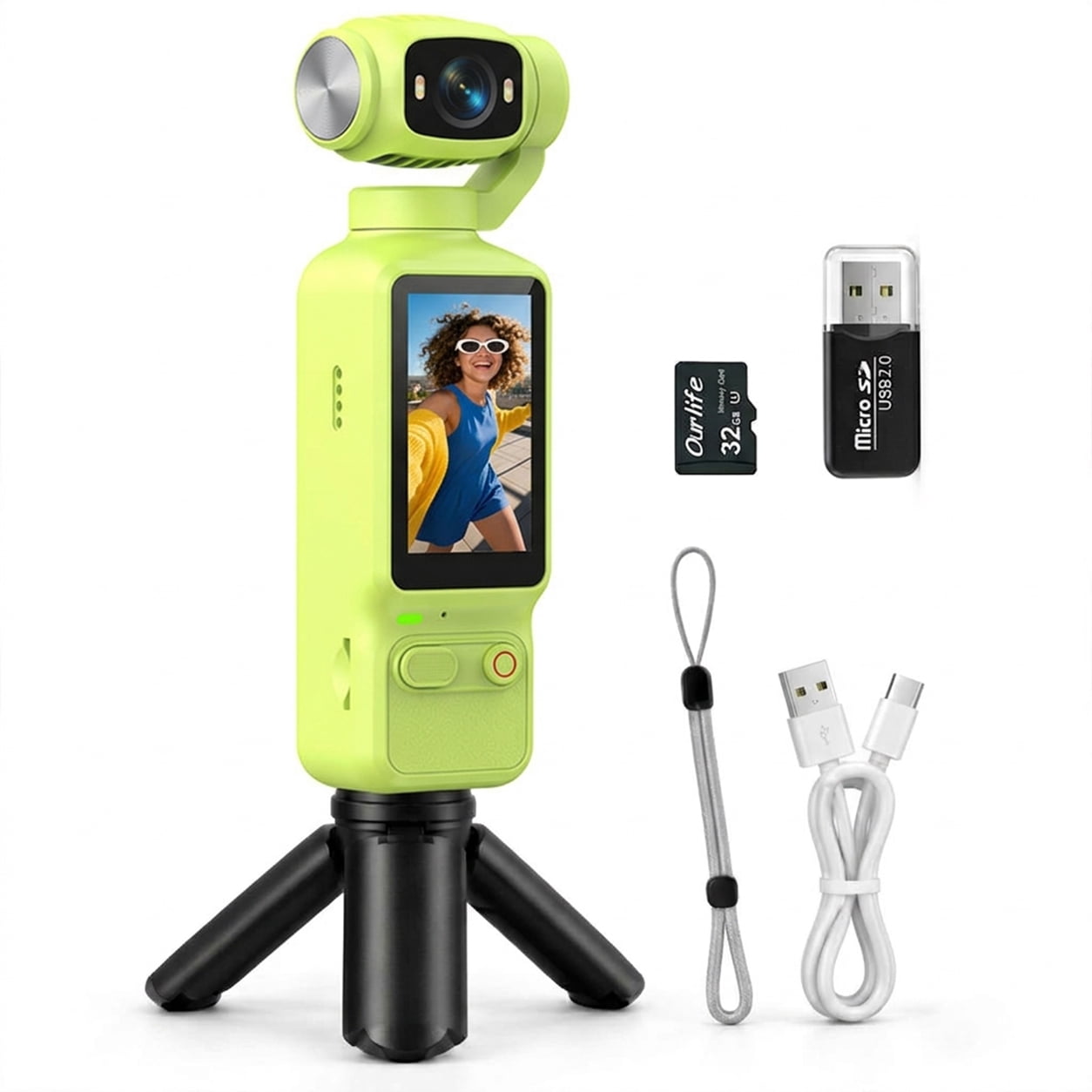 UUvideo Handheld Gimbal Camera, 4K Anti-Shake Pocket Vlog Cam with ...