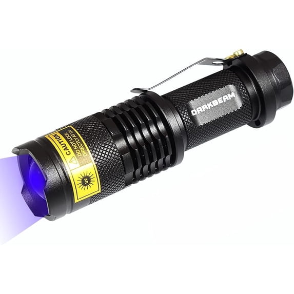 UV 365nm Light Wood's lamp Blacklight Ultraviolet Flashlight LED Portable Mini Handheld Torch Detector for Dog Urine Pet Stains 370nm Anti-counterfeiting Identification, Resin Curing