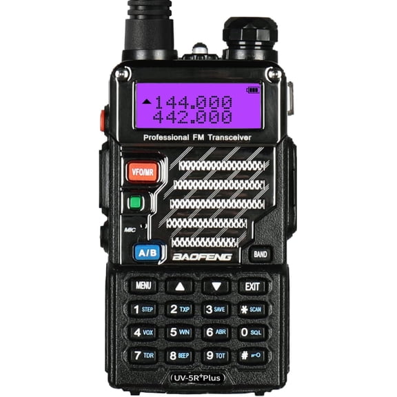 UV-5R+ Plus Two Way Radio, Long Range for Adults Rechargeable with Earpiece, Walkie Talkie Outdoors, 144-148 420-450MHz, Qualette Series, Black
