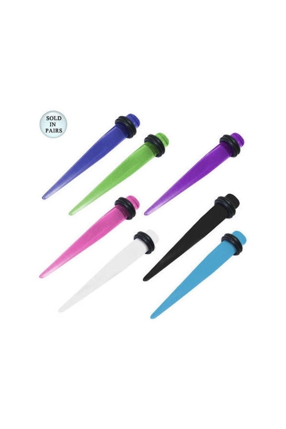 UV Acrylic Spike Design Ear Plugs Taper/Stretcher 00 Gauge - 7 Colors Available