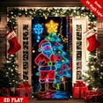 thumbnail image 1 of UV Activated Night Glow Fluorescent Christmas Door Cover Party Banner for Outdoor Indoor Holiday Decoration, Garage Fluorescent 2D Flat Santa Claus Doorcover Backdrop for Xmas Eve New Year Winter, 1 of 6